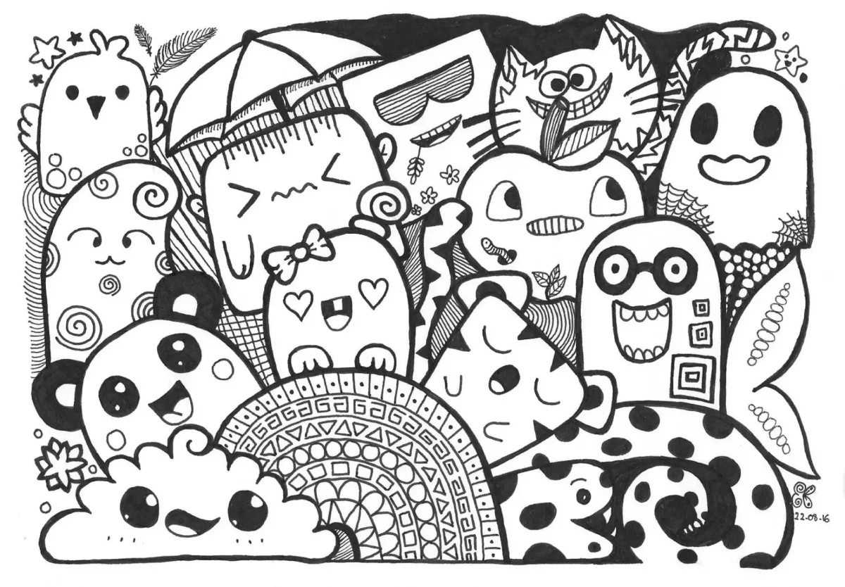 Рисунки в стиле дудл для детей