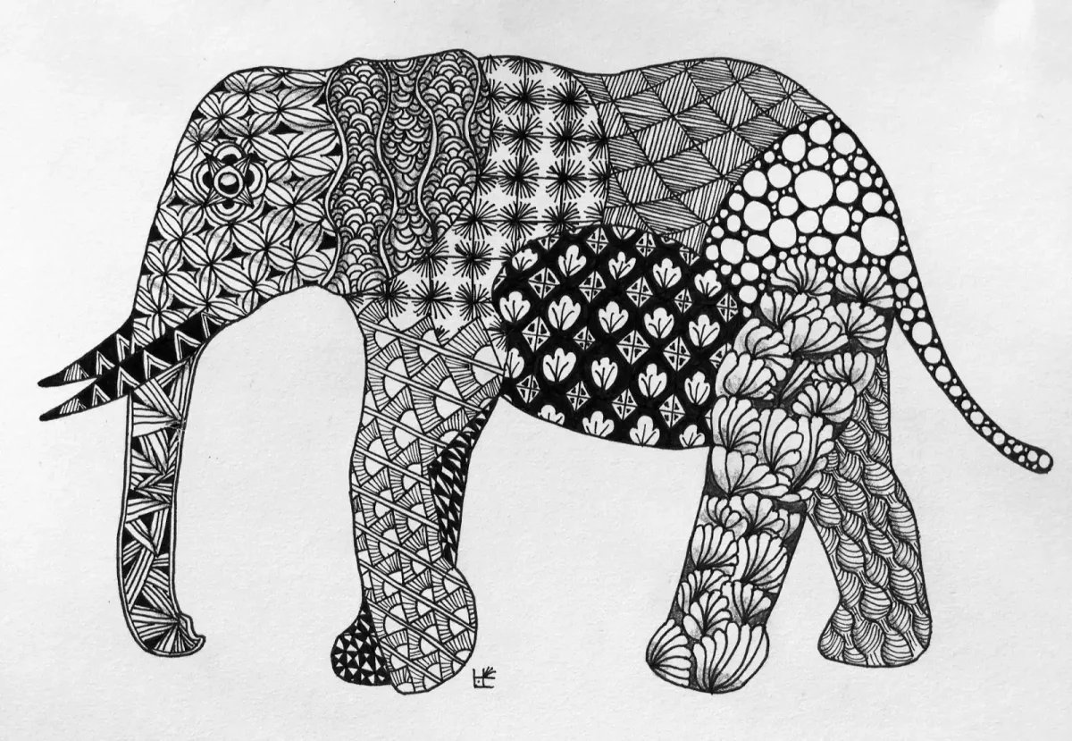 Олень Зентангл