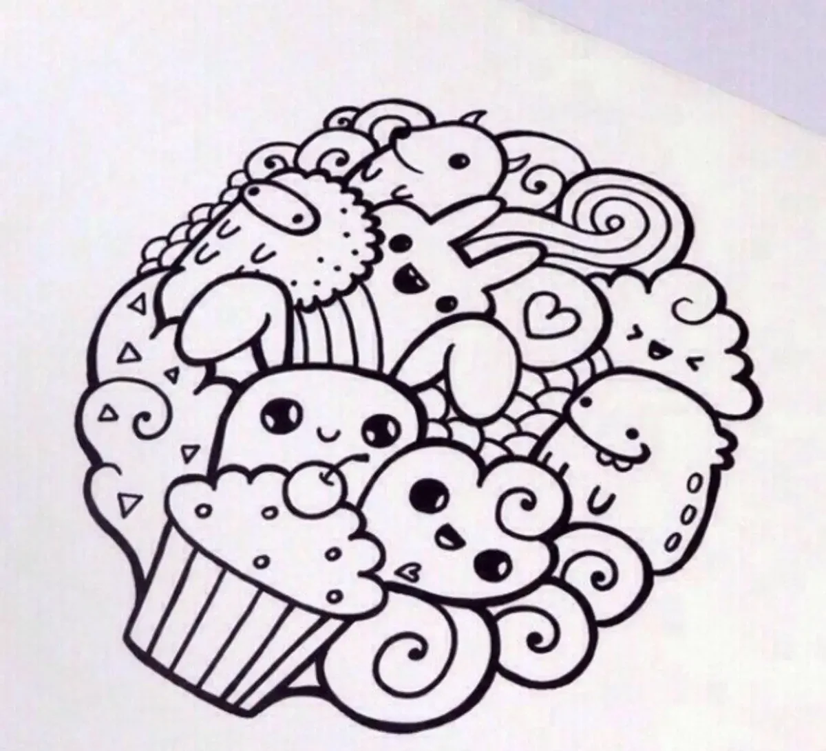 Дудлинг монстрики лёгкий