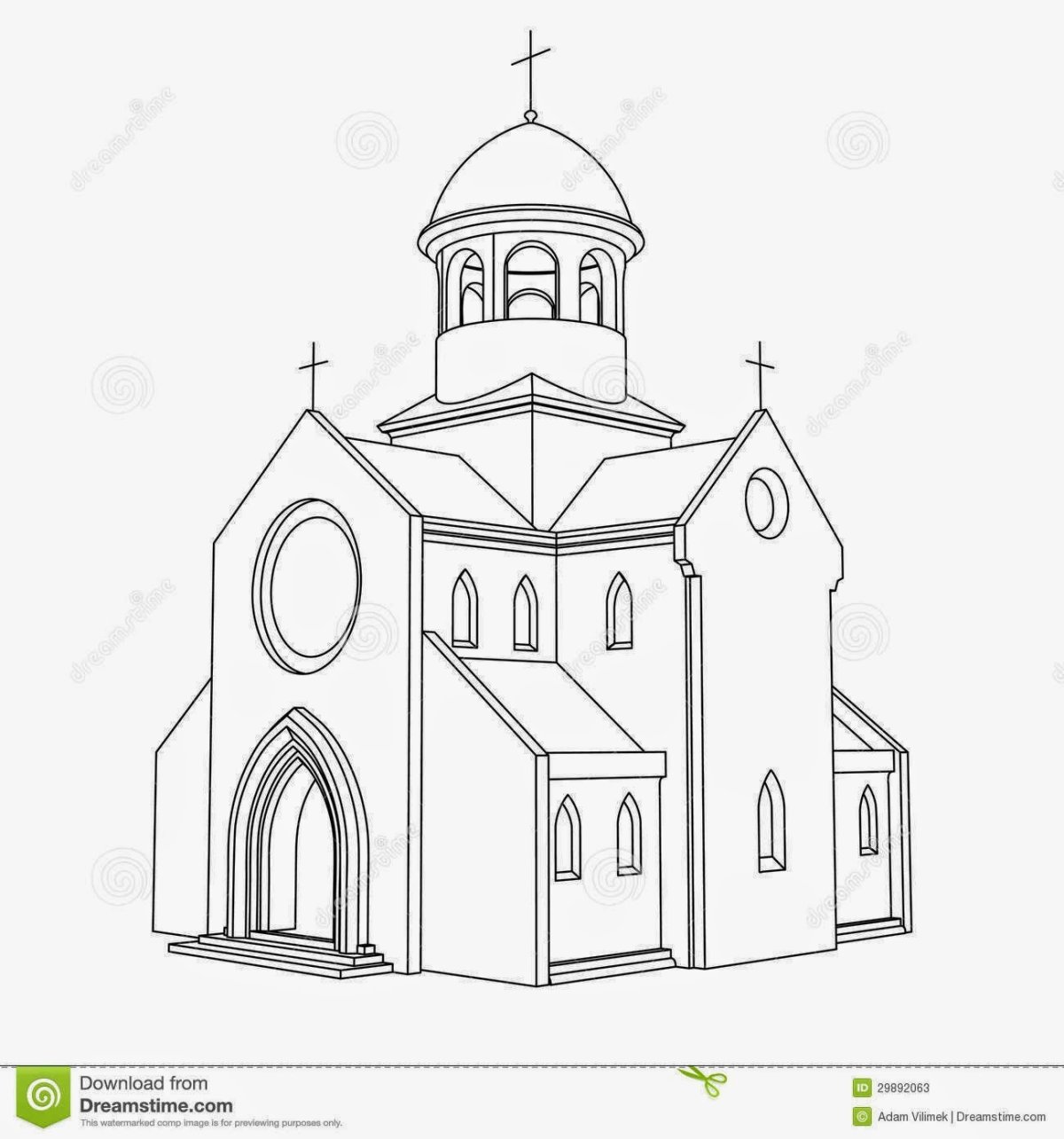 Церковь раскраска для детей