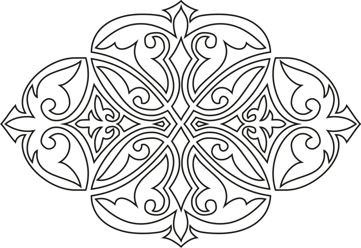 Казахский орнамент раскраска