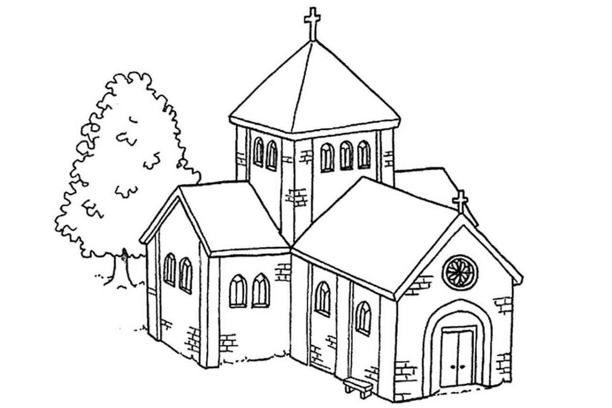 Храм раскраска для детей