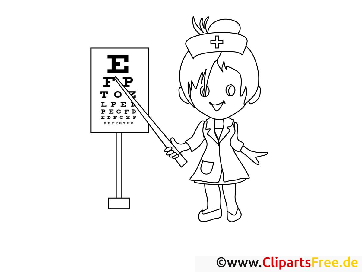 Раскраска врач окулист