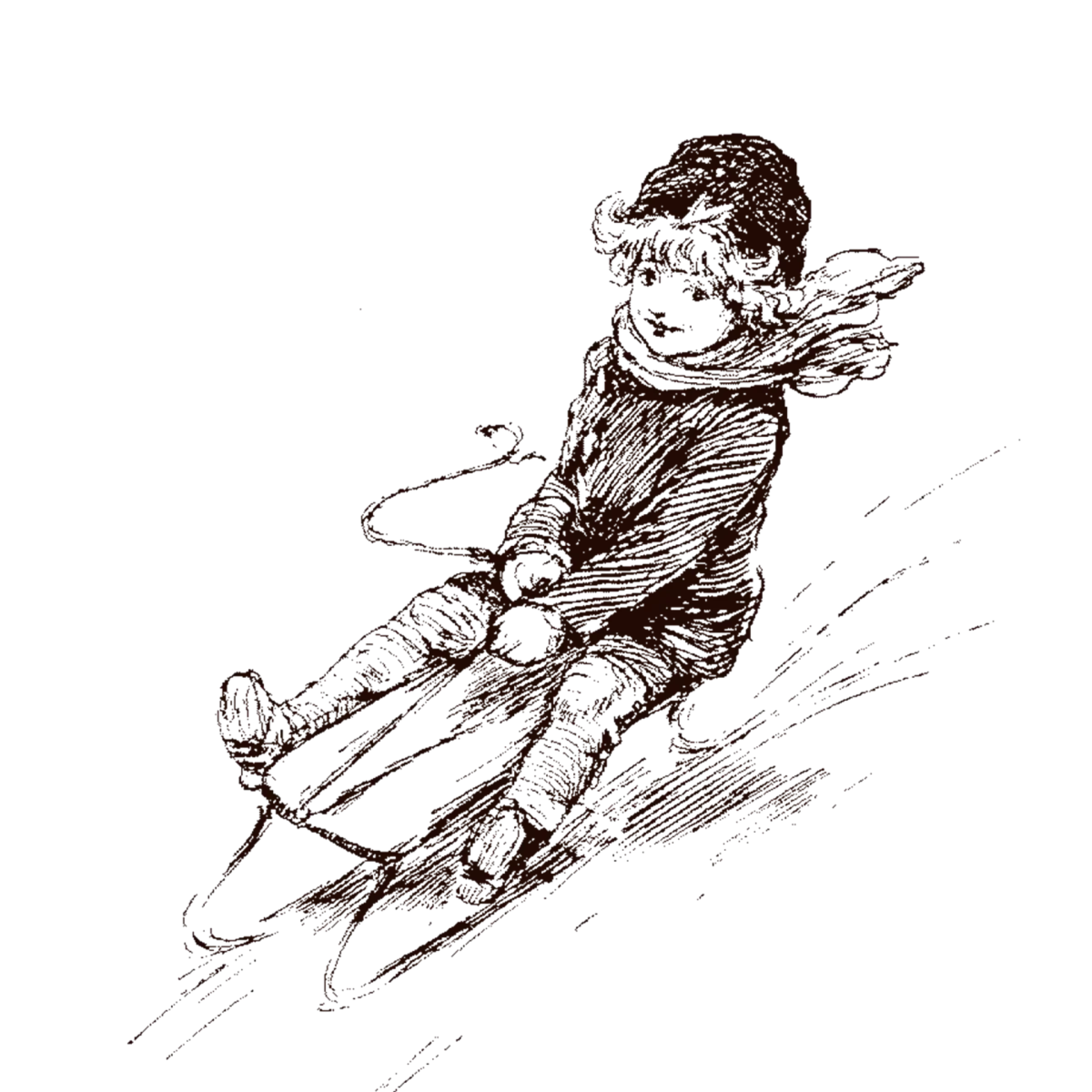 Рисование катание с горки