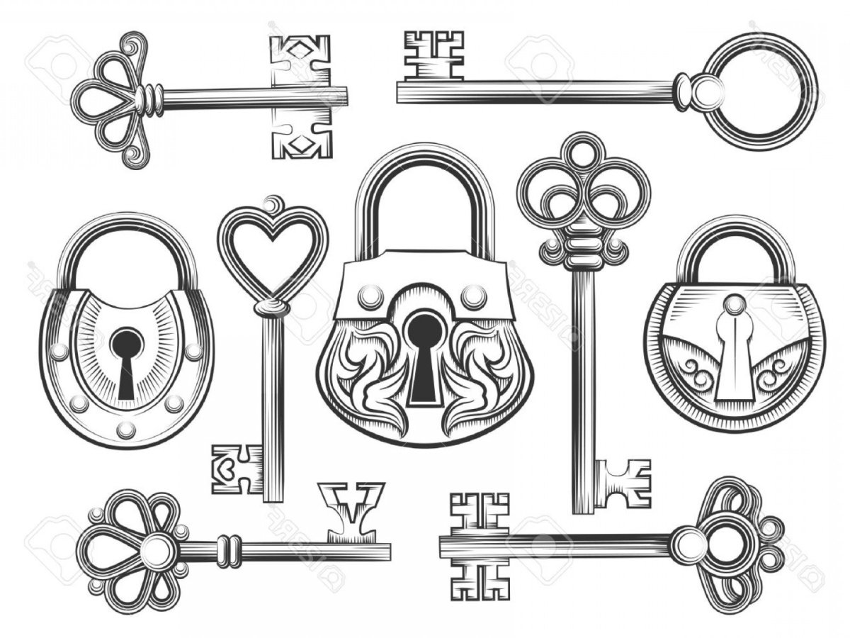 Замок навесной раскраска