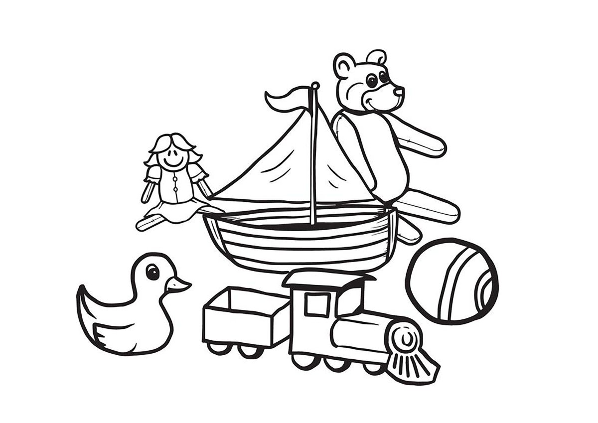 Раскраска. Мои игрушки