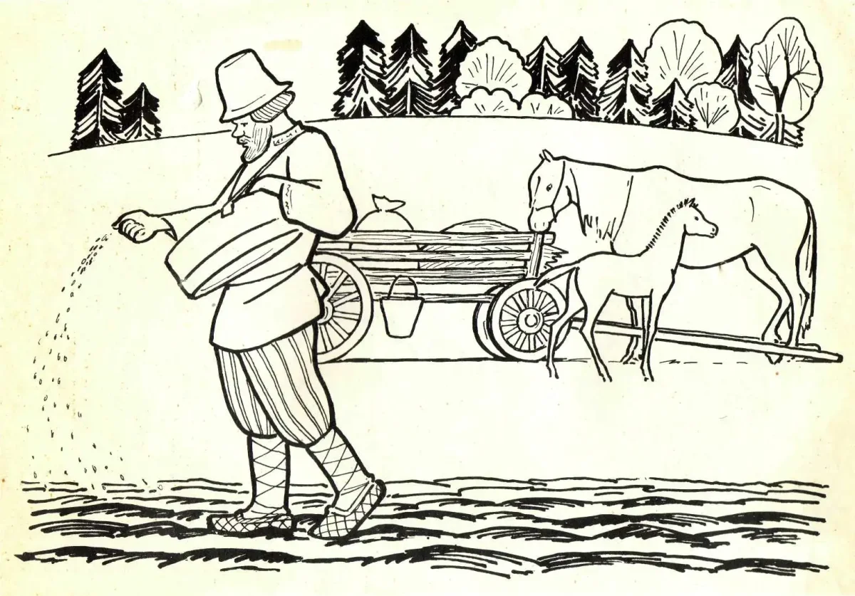 Крестьянин в труде иллюстрация