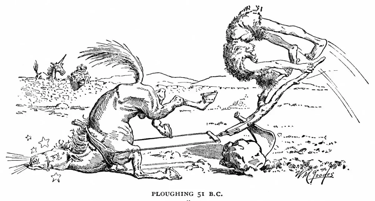 Карикатуры на пашущую лошадь