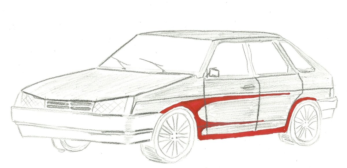 ВАЗ 2110 спереди нарисованная