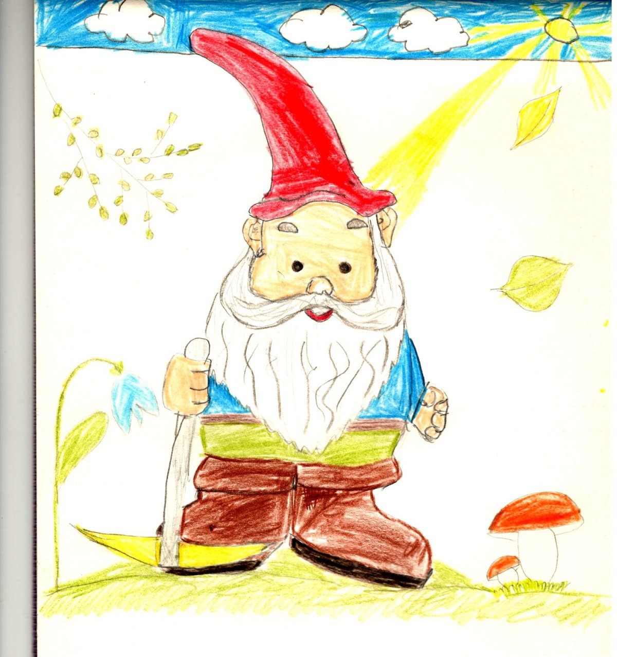 Новогодний Гном на белом фоне