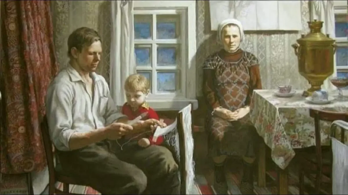 «Новые хозяева. Чаепитие», Богданов-Бельский. 1913