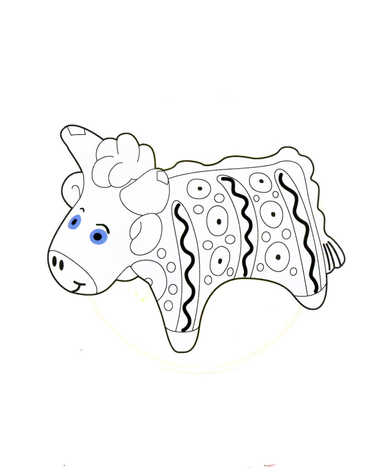 Дымковская игрушка Барыня раскраска