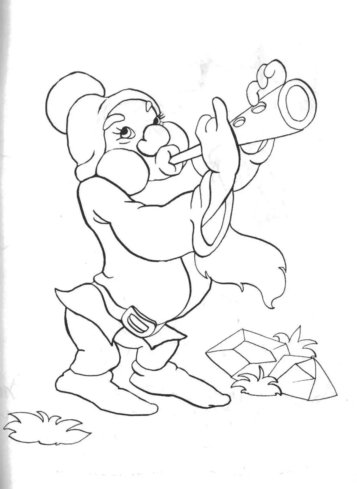 Гномик раскраска