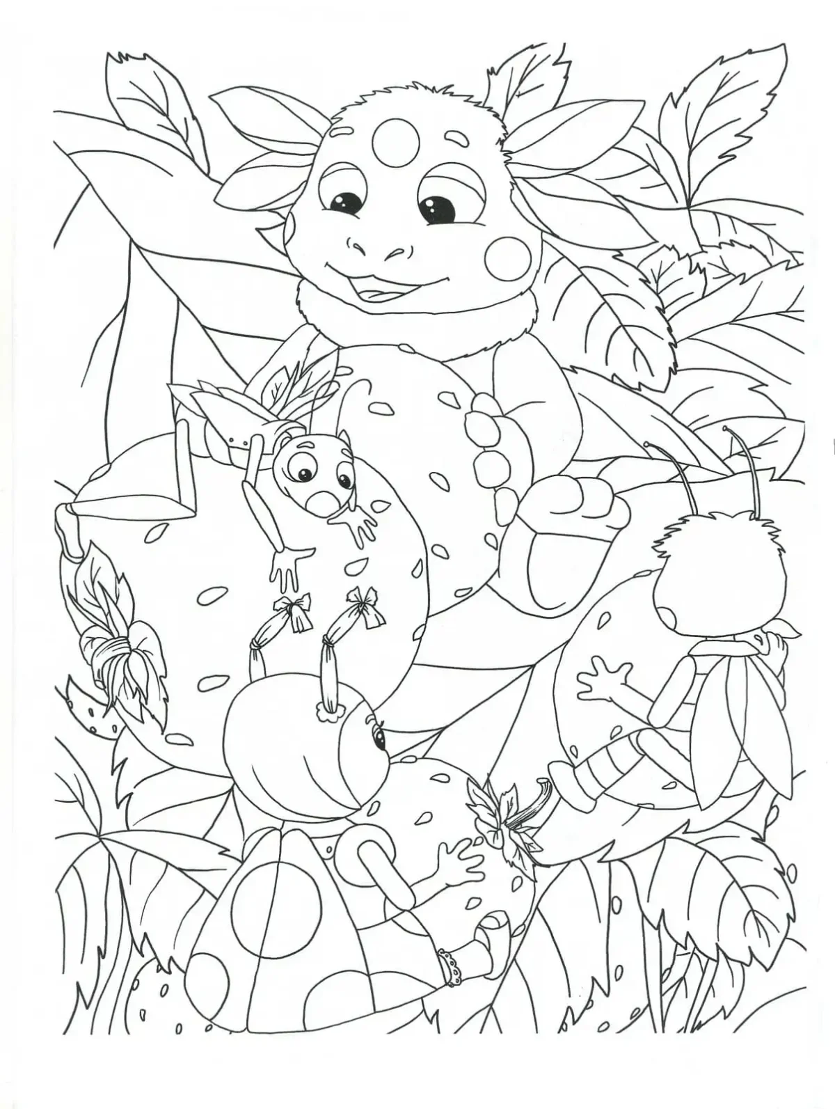 Раскраски для девочек Лунтик