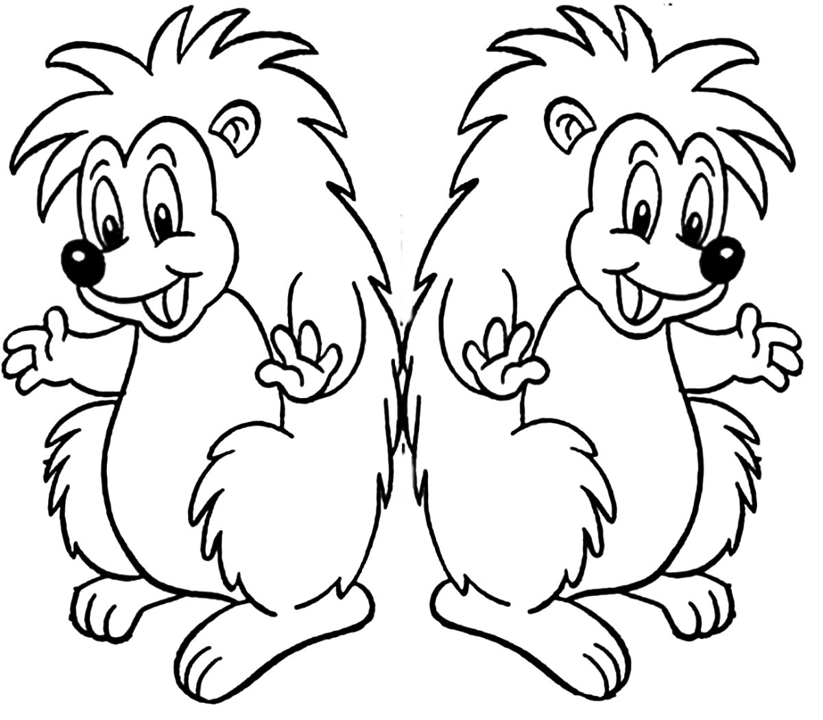 Раскраска на два рисунка для детей