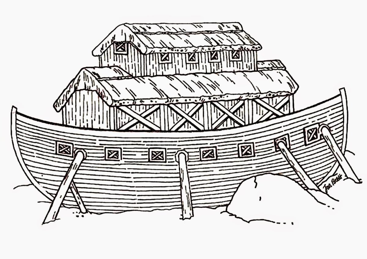 Ной строит Ковчег раскраска