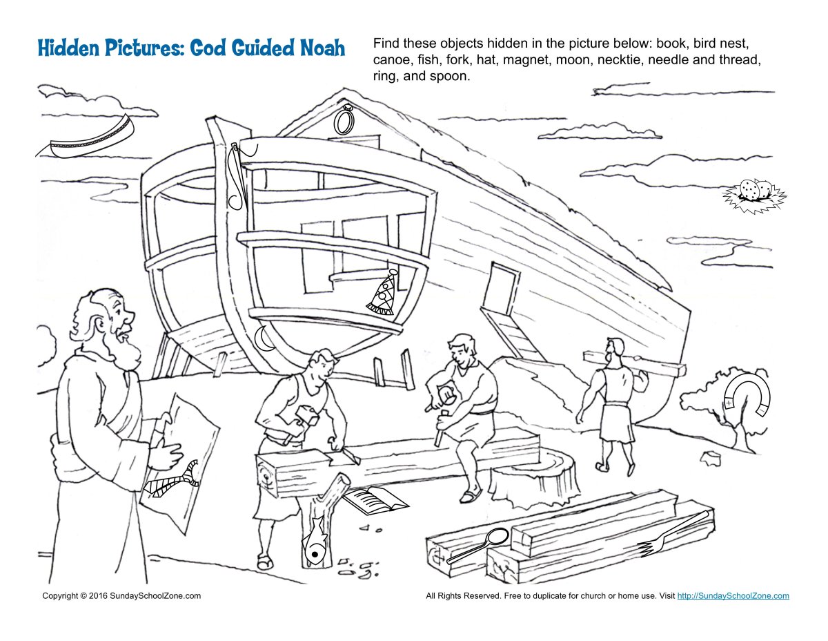 Ноев Ковчег раскраска для детей