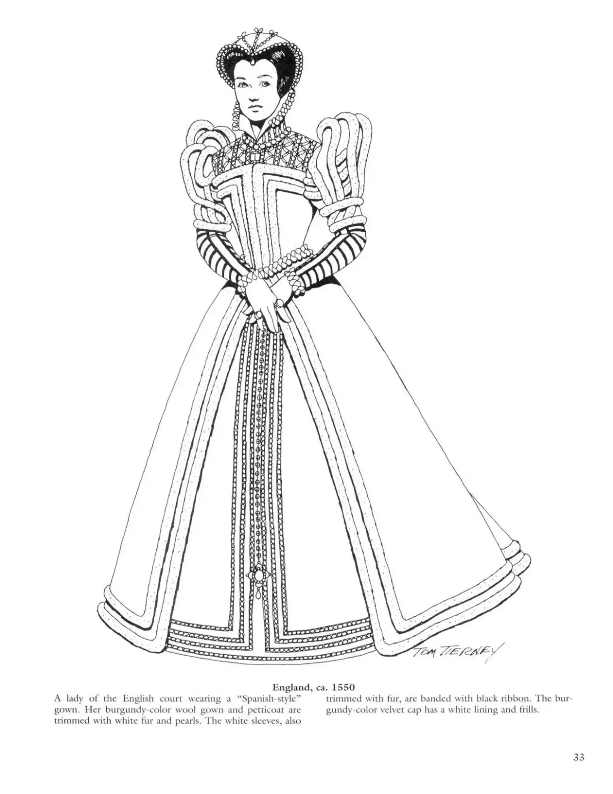 Раскраска девочка в платье