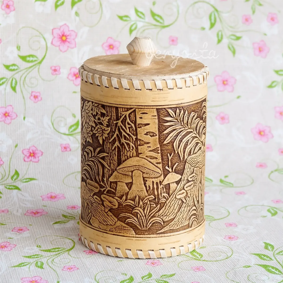 Туесок из бересты "черёмушка"