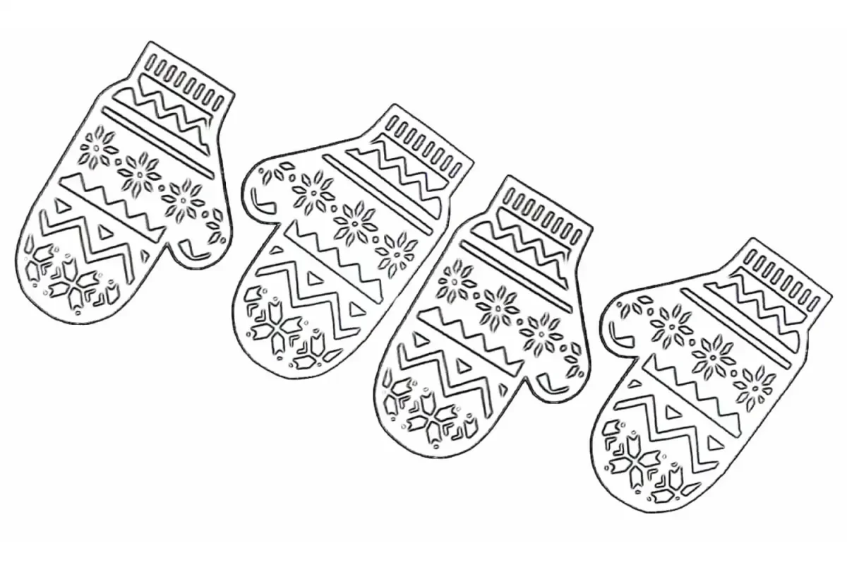 Трафареты на окна варежки