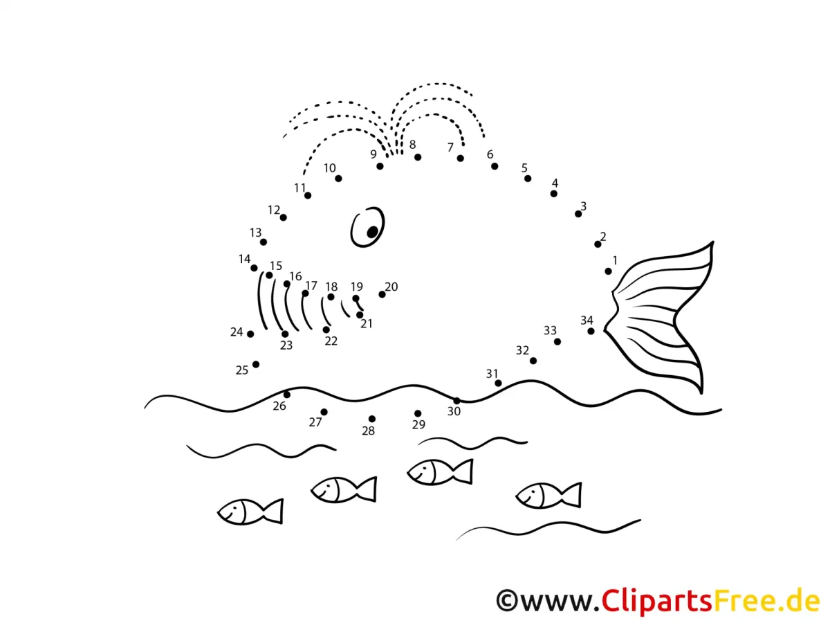 Морские обитатели по точкам