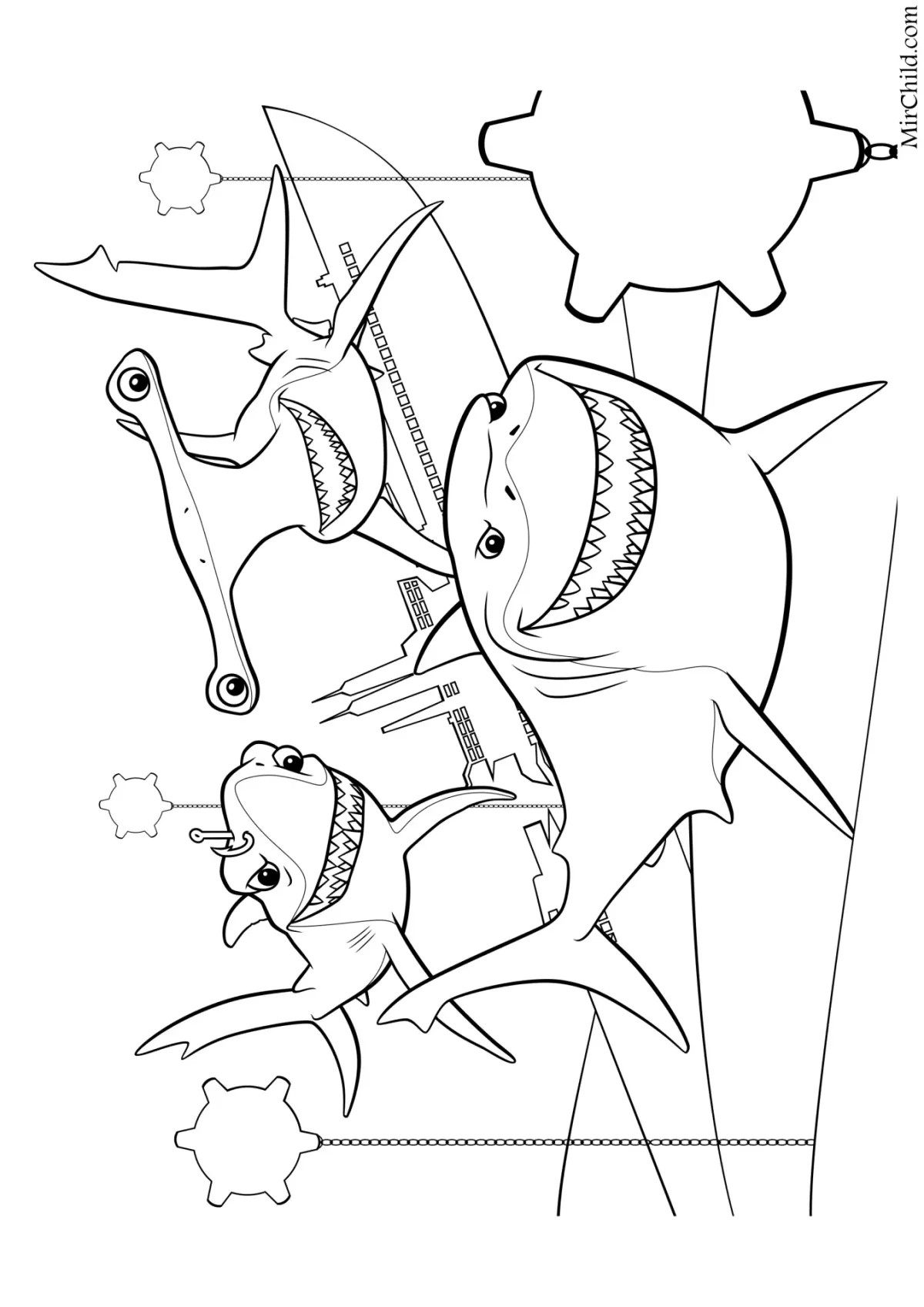 Раскраска по цифрам с акулой