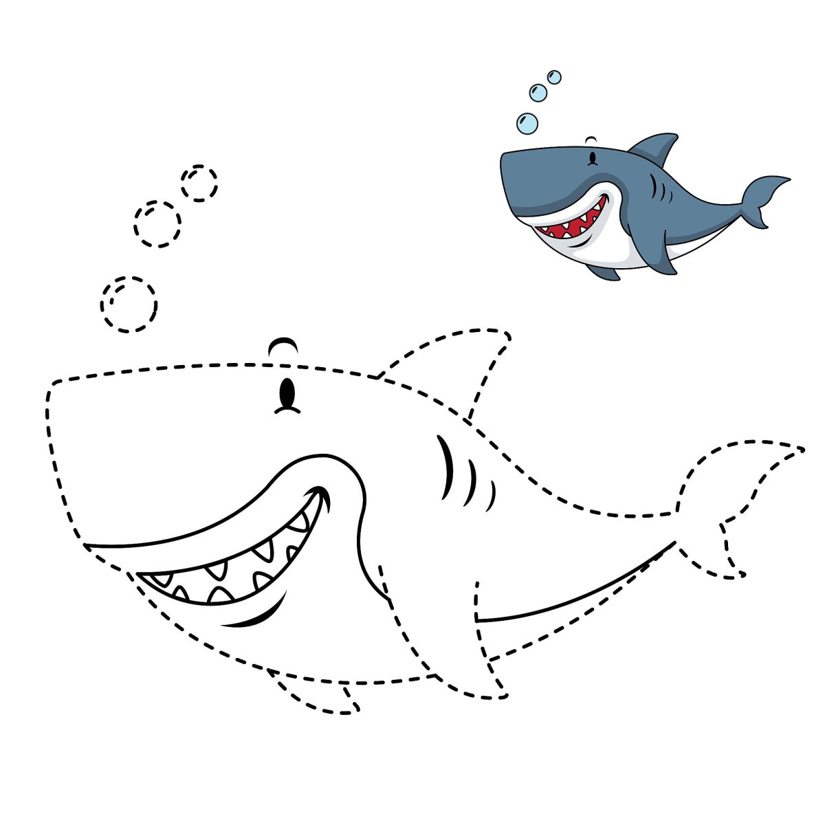Акула раскраска по точкам