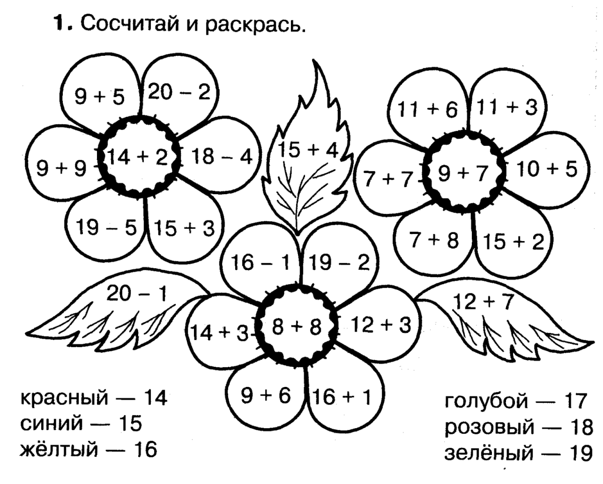 Raskraska для детей Matematik slojnie erekatani