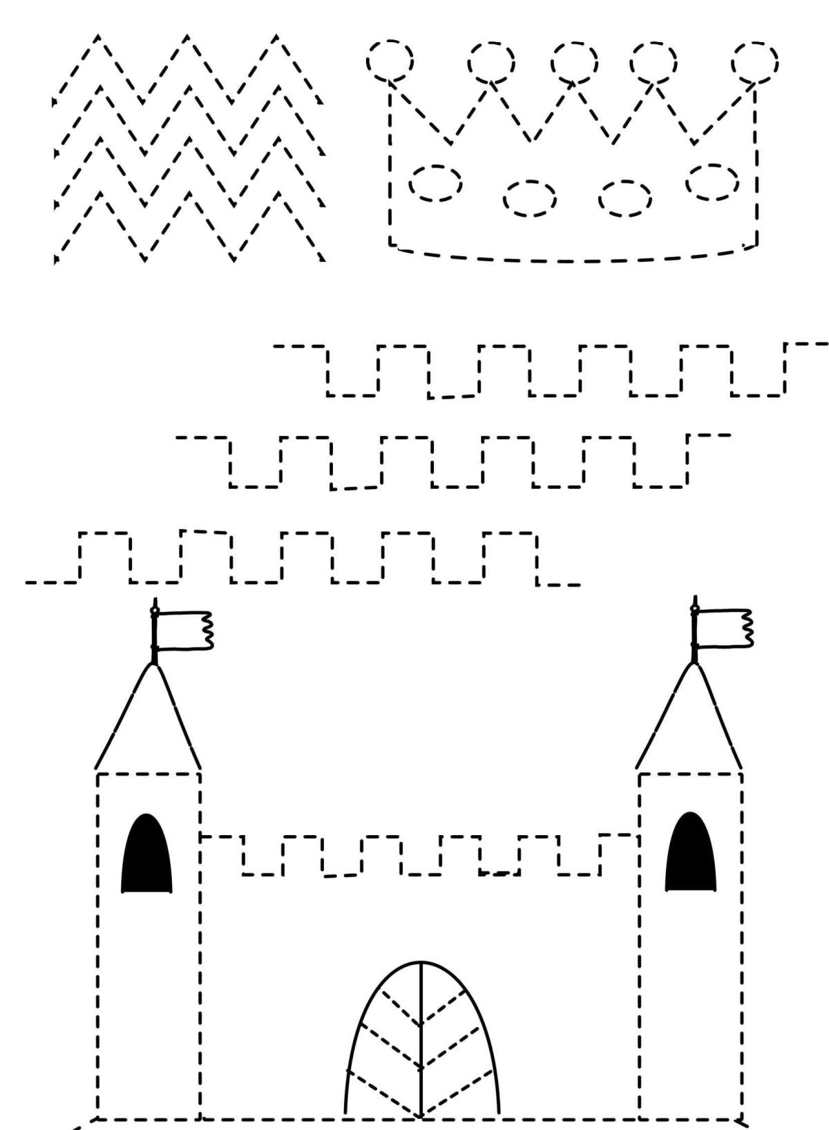 Обвести по точкам замок