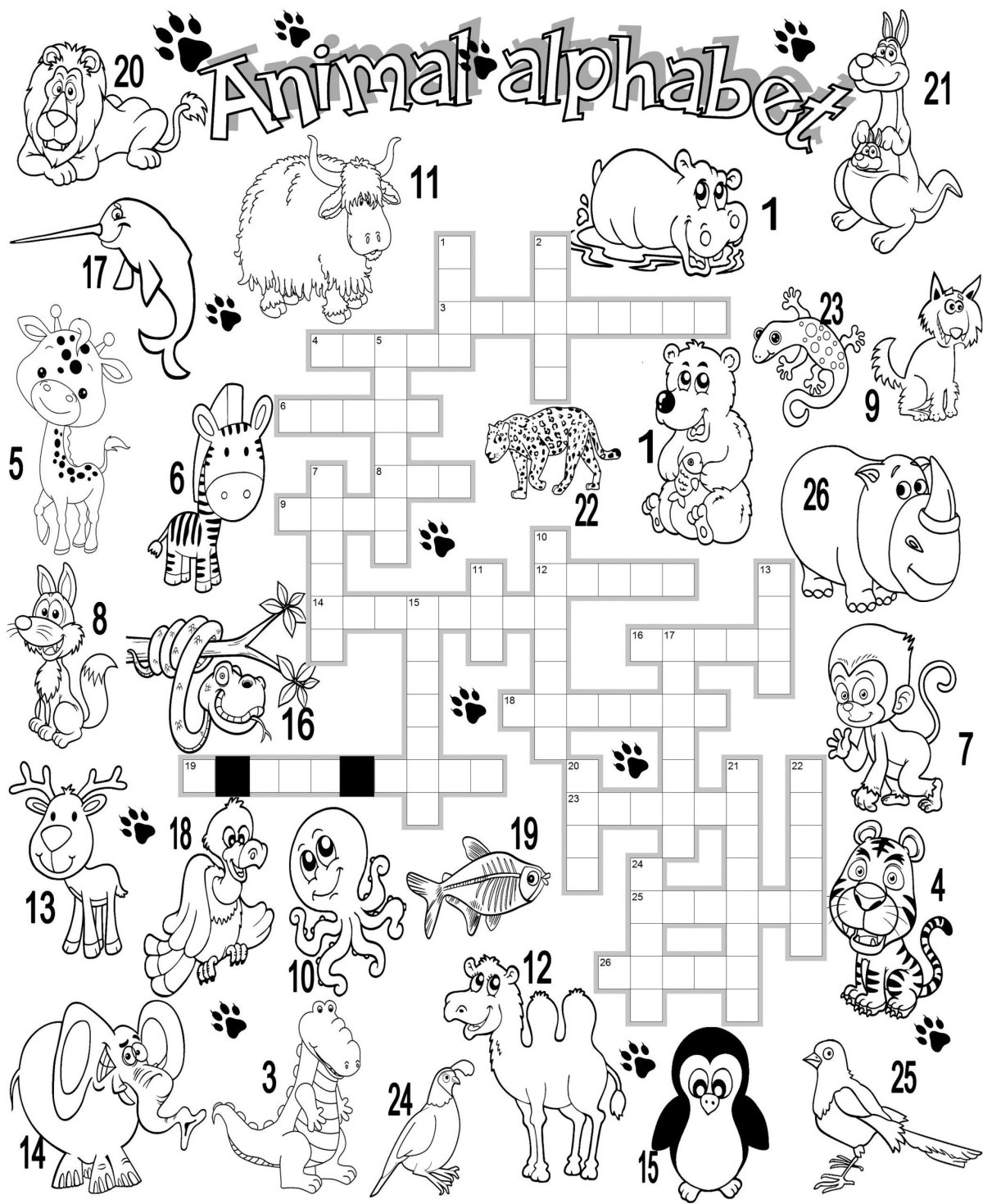 Кроссворды для детей черно белые