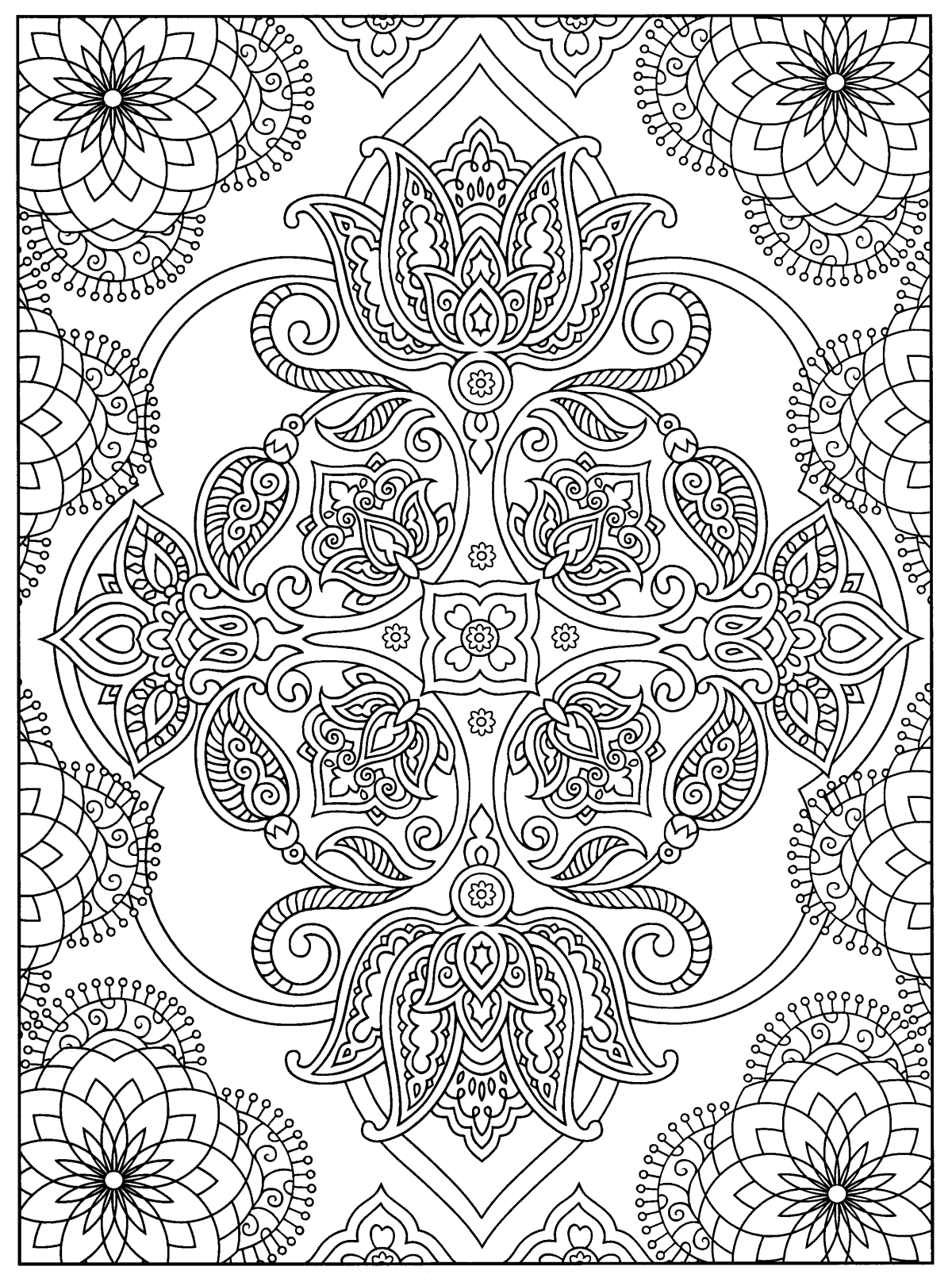 Восточные узоры раскраска