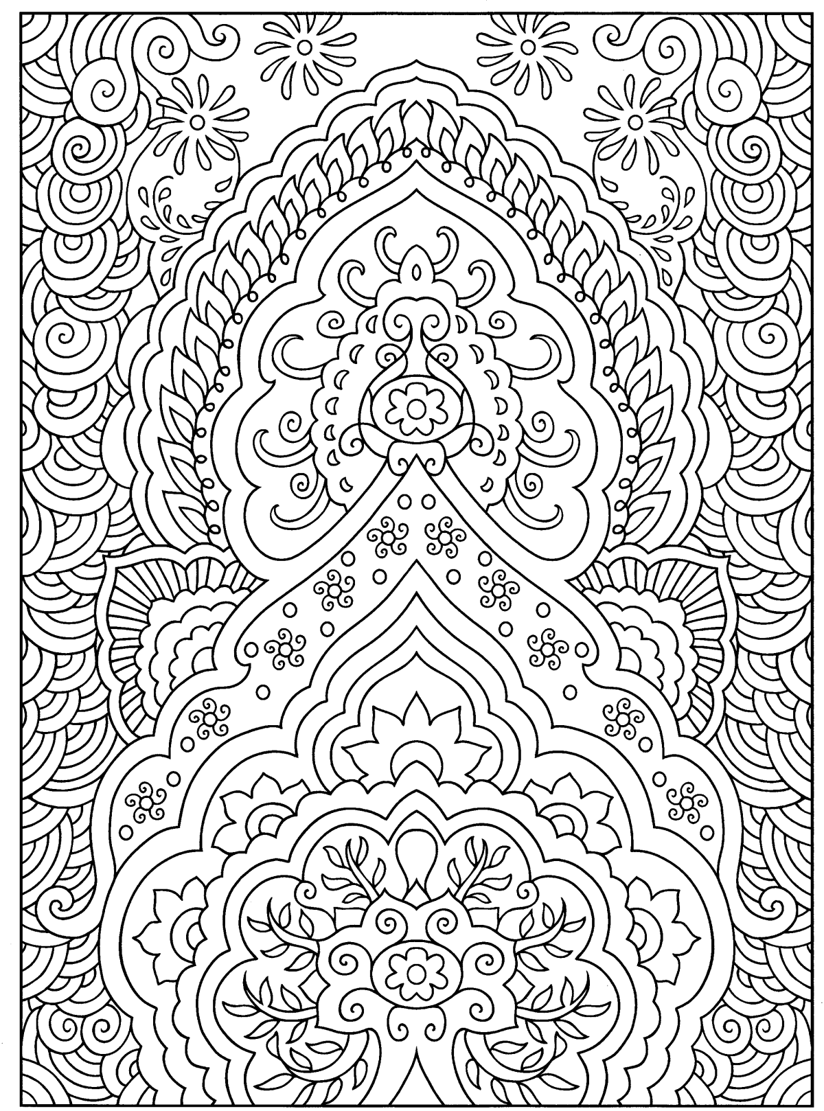 Восточные узоры раскраска