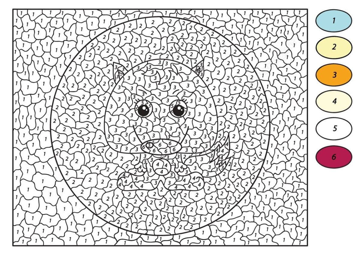 Раскраски по номерам для детей сложные