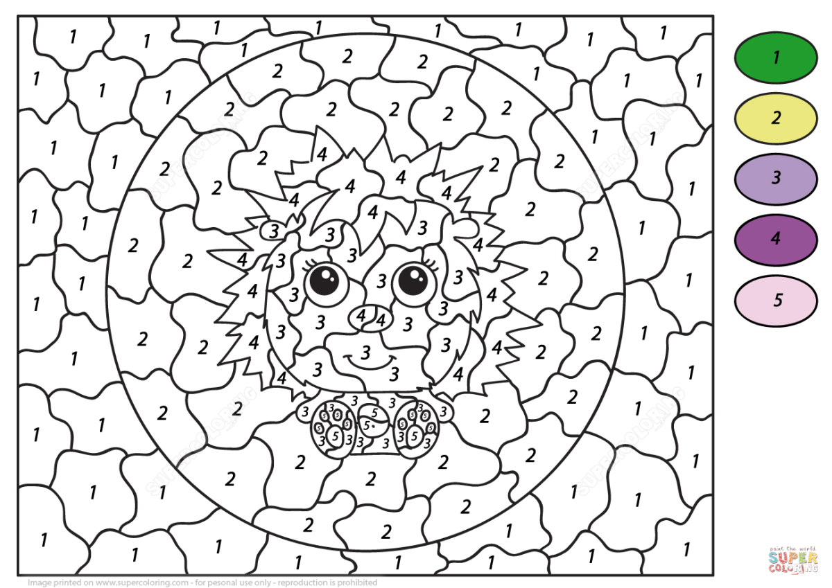 Раскраска по цифрам Ежик