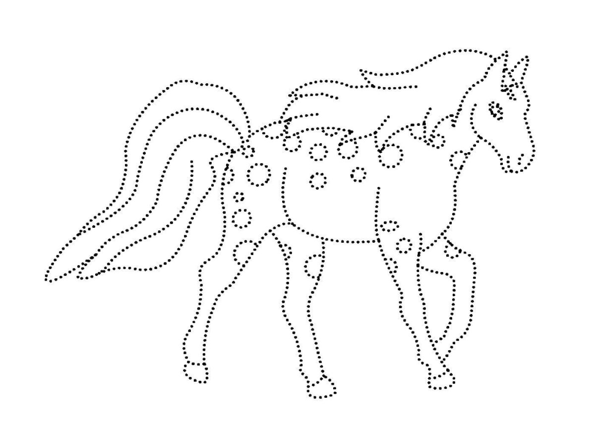 Кони в яблоках раскраска