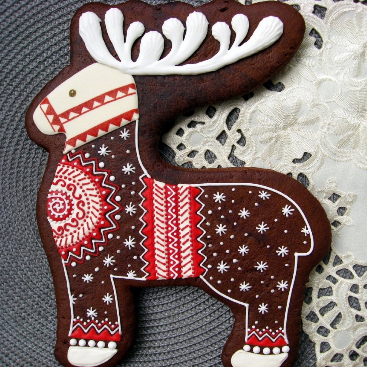 Козуля олень пряник роспись