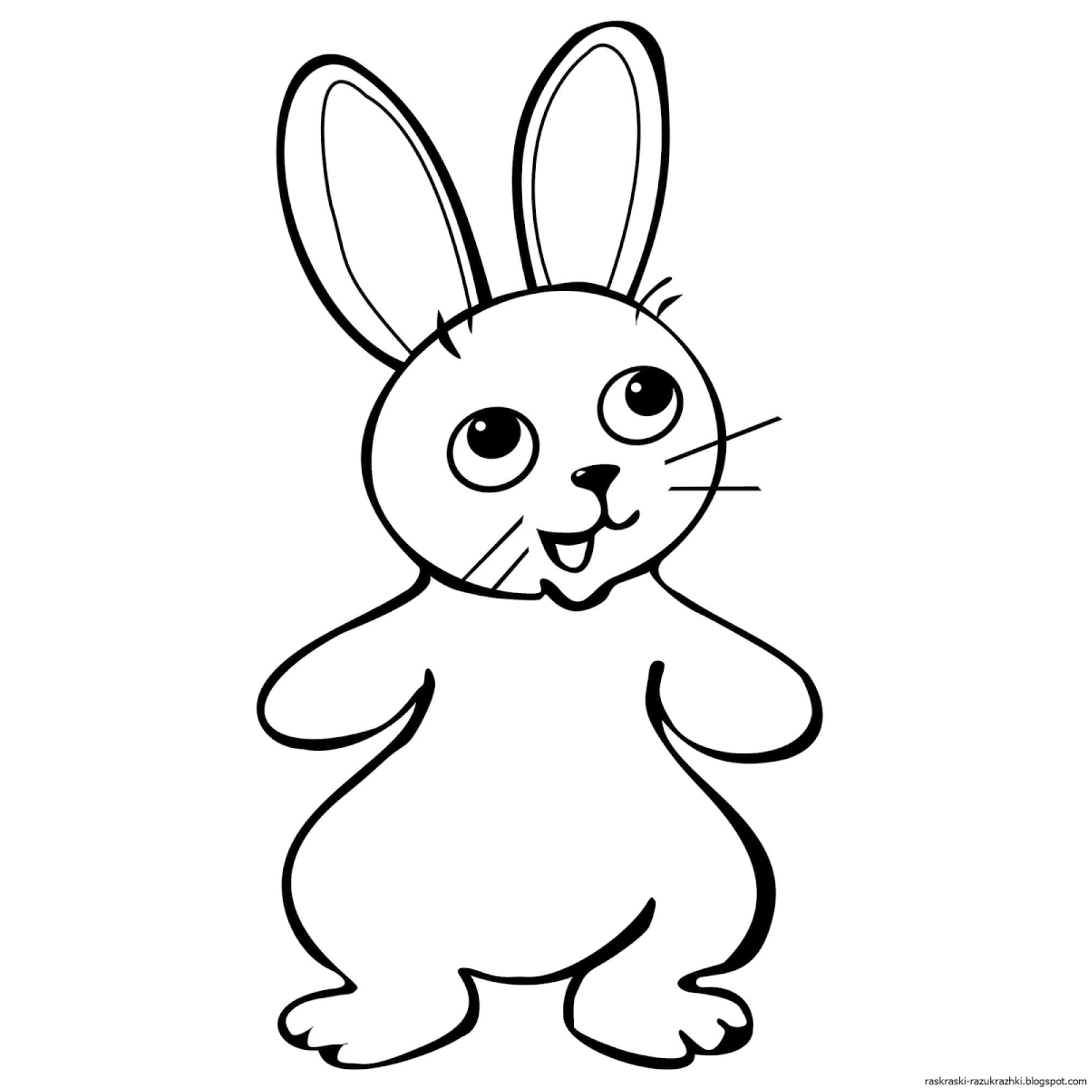 Зайчик для вырезания цветной