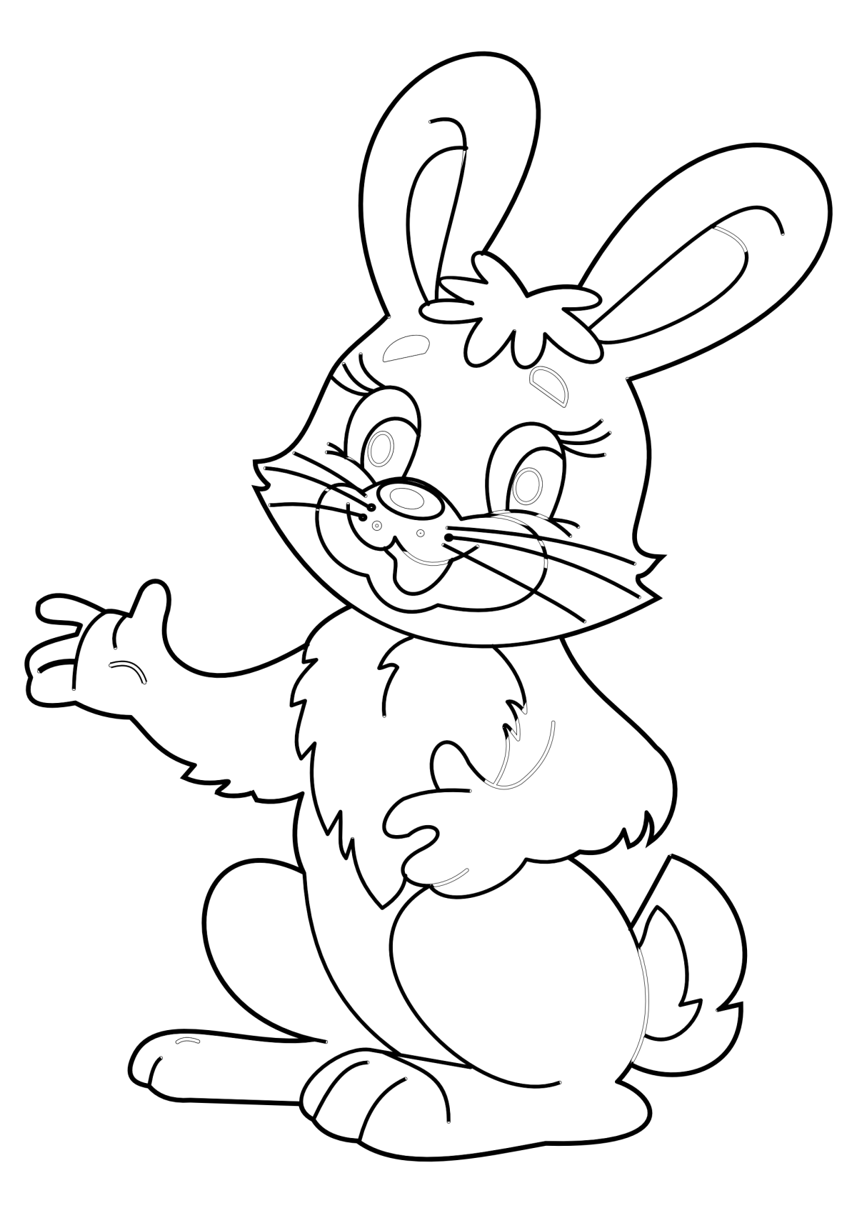 Зайчонок с розовым бантом