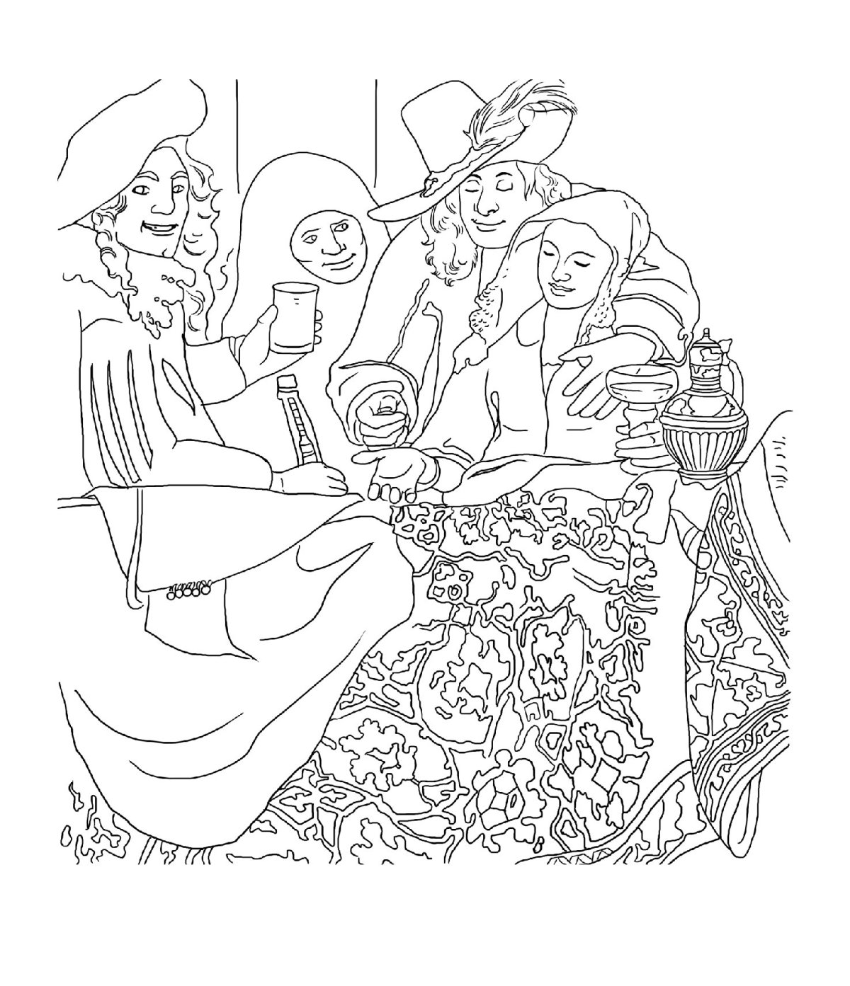 Раскраска шедевры мировой живописи