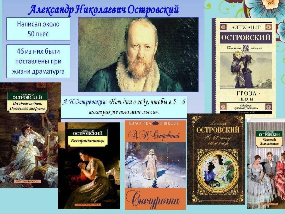 А Н Островский книги коллаж