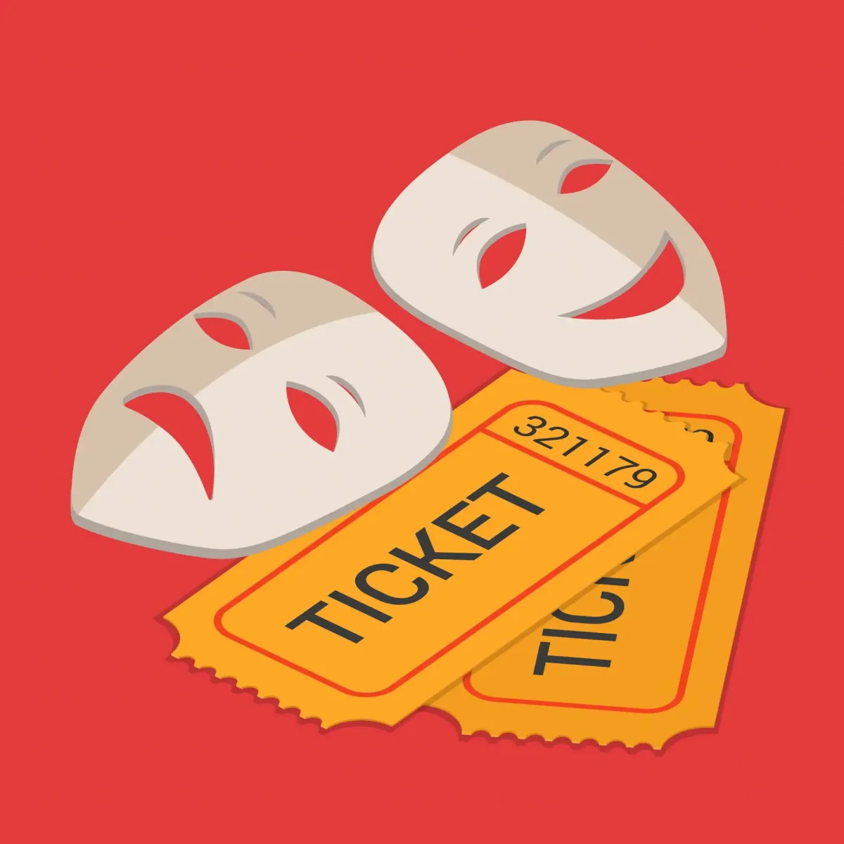 Нарисовать билет в театр