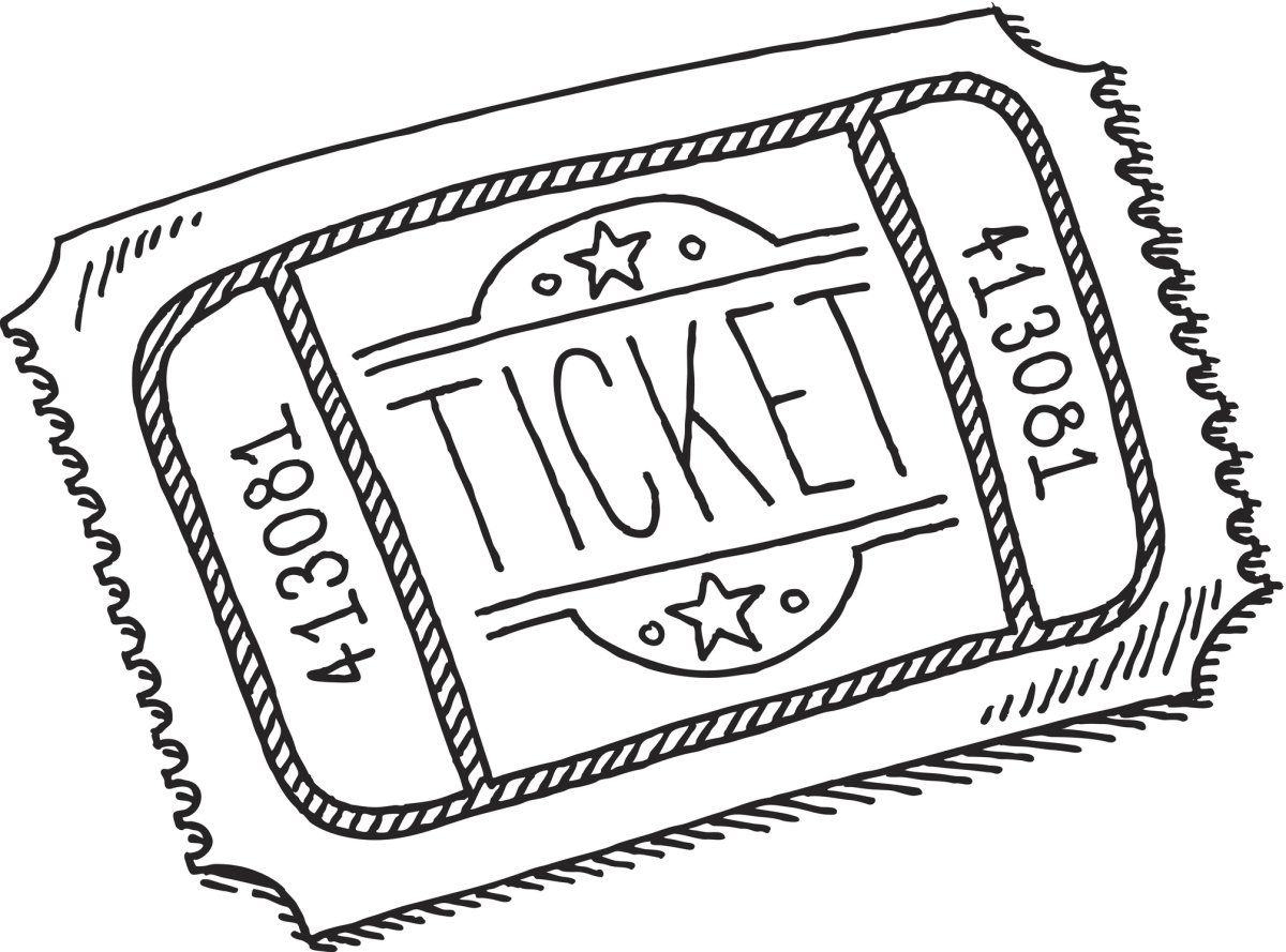 Раскраска театральные билеты
