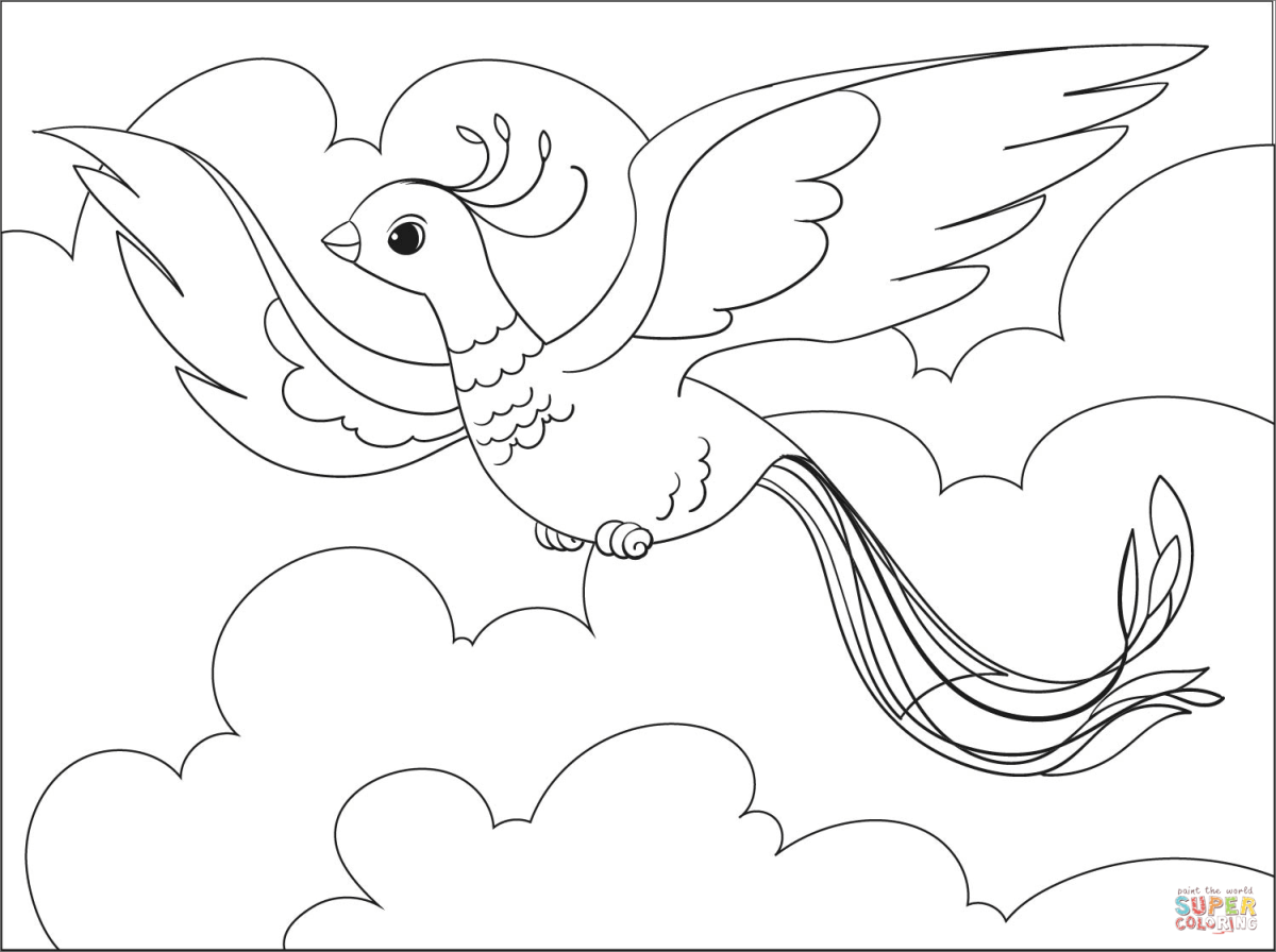 Синяя птица раскраска