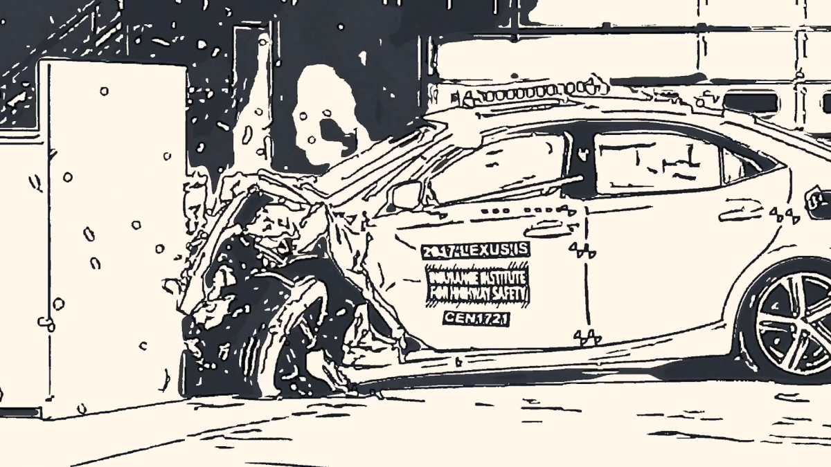 Разбитая машина рисунок