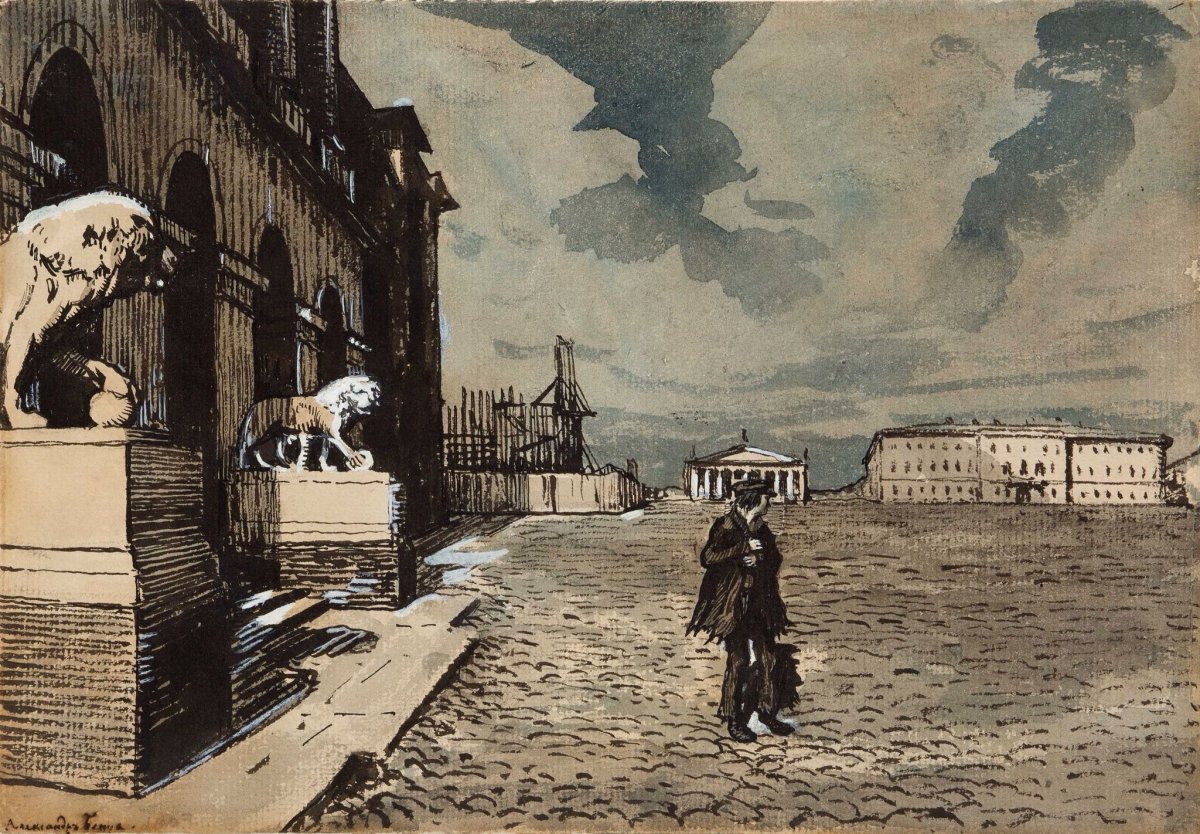 Бенуа медный всадник Евгений