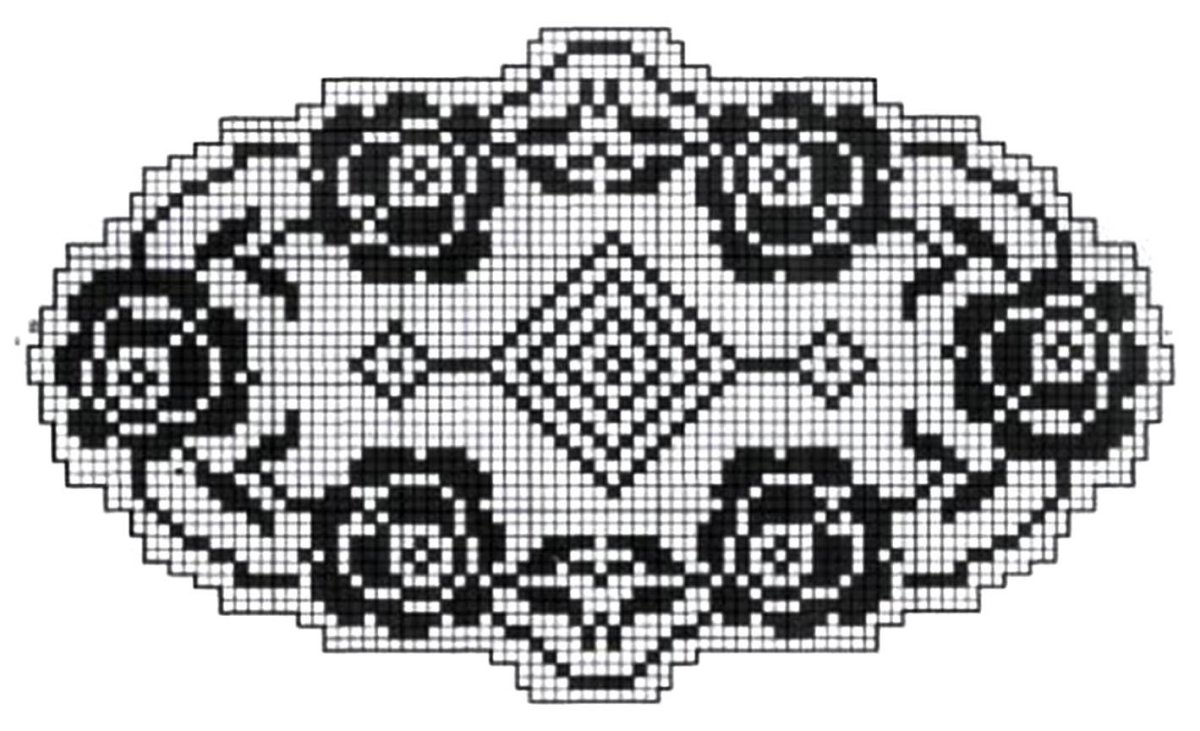 Овальная филейная салфетка крючком