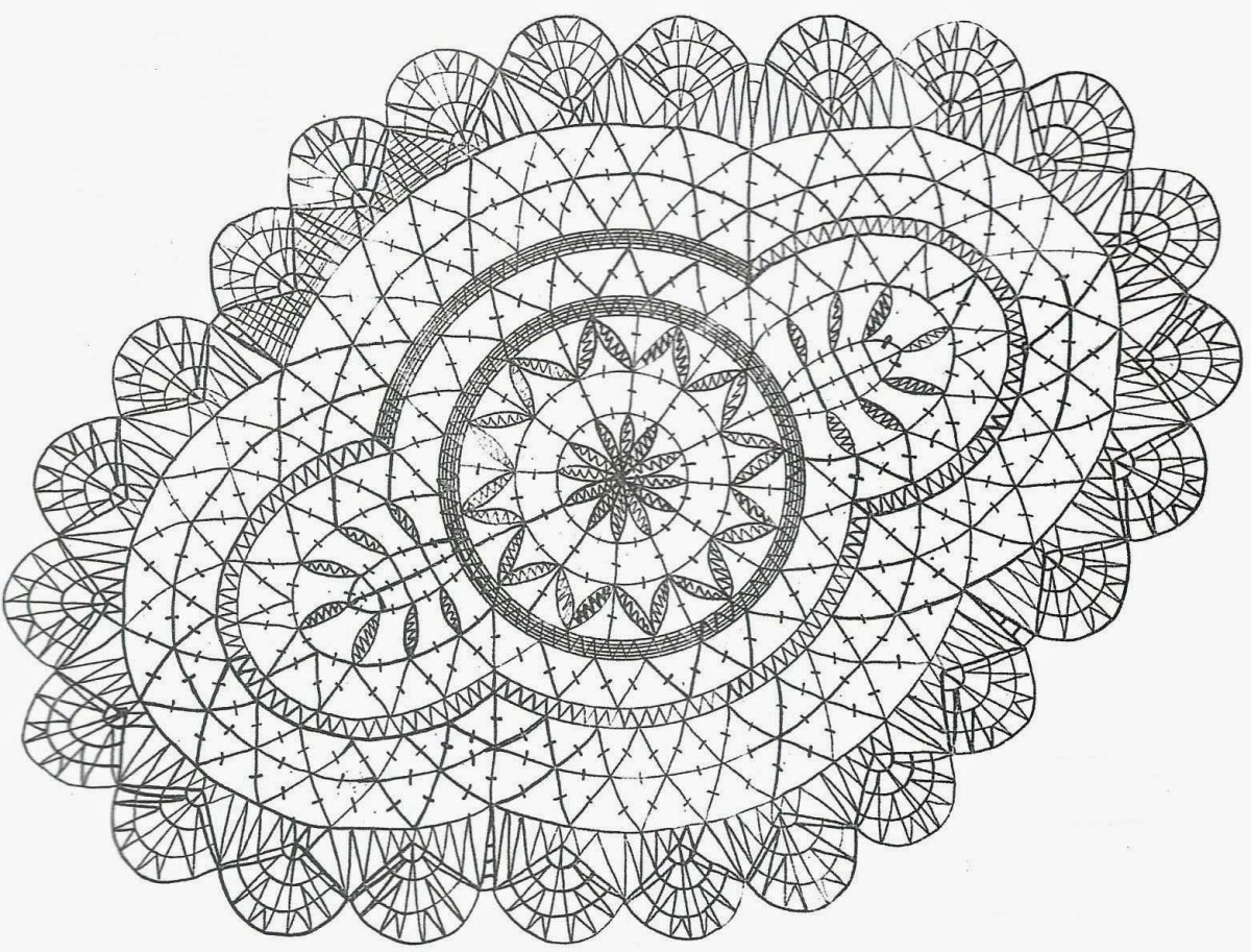 Эскизы румынских овальных салфеток кружева