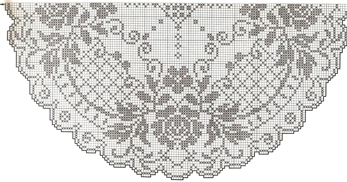 Филейное вязание скатерти и салфетки