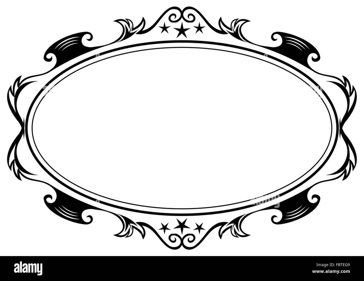 Овальные рамки черно белые