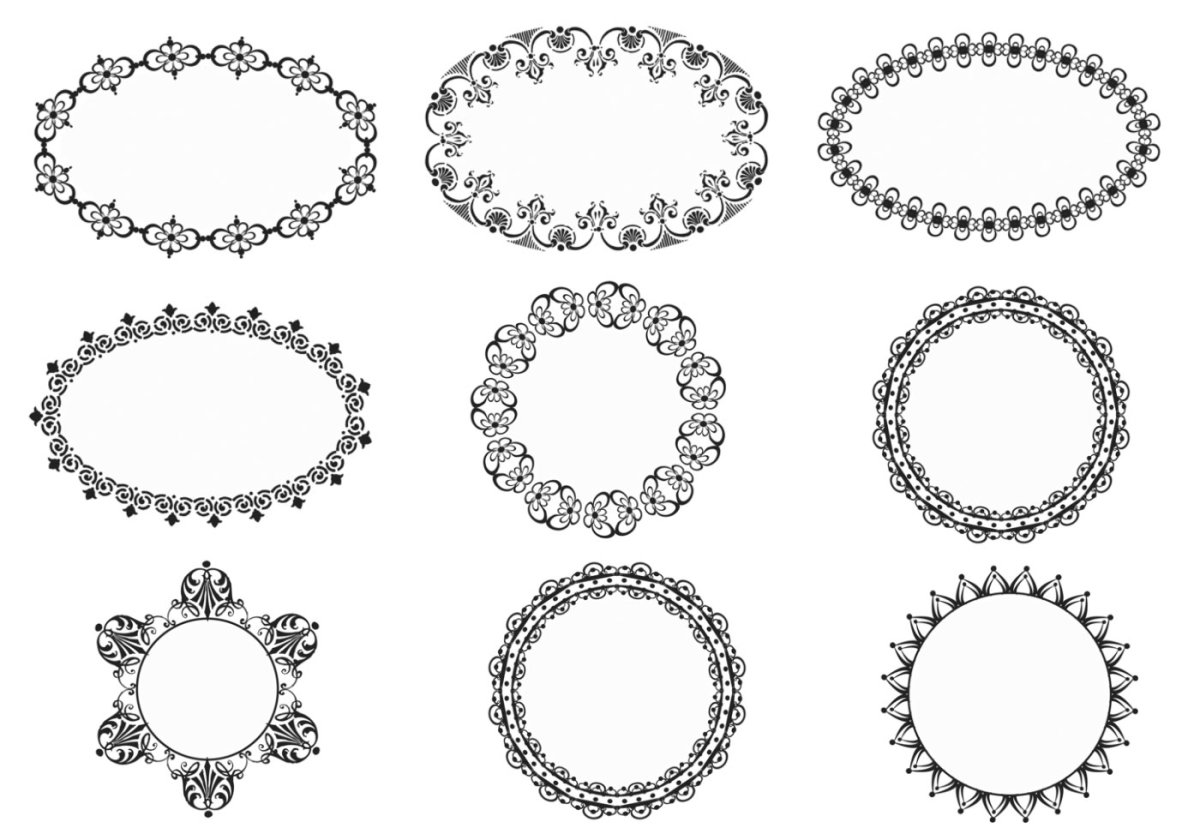 Орнамент векторный овал